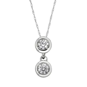 Modern Two Stone Diamond Pendant