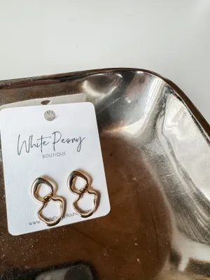 Modern Wave Linked Earrings