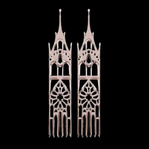 Moon Cathedral Temple Earrings - Rose Gold