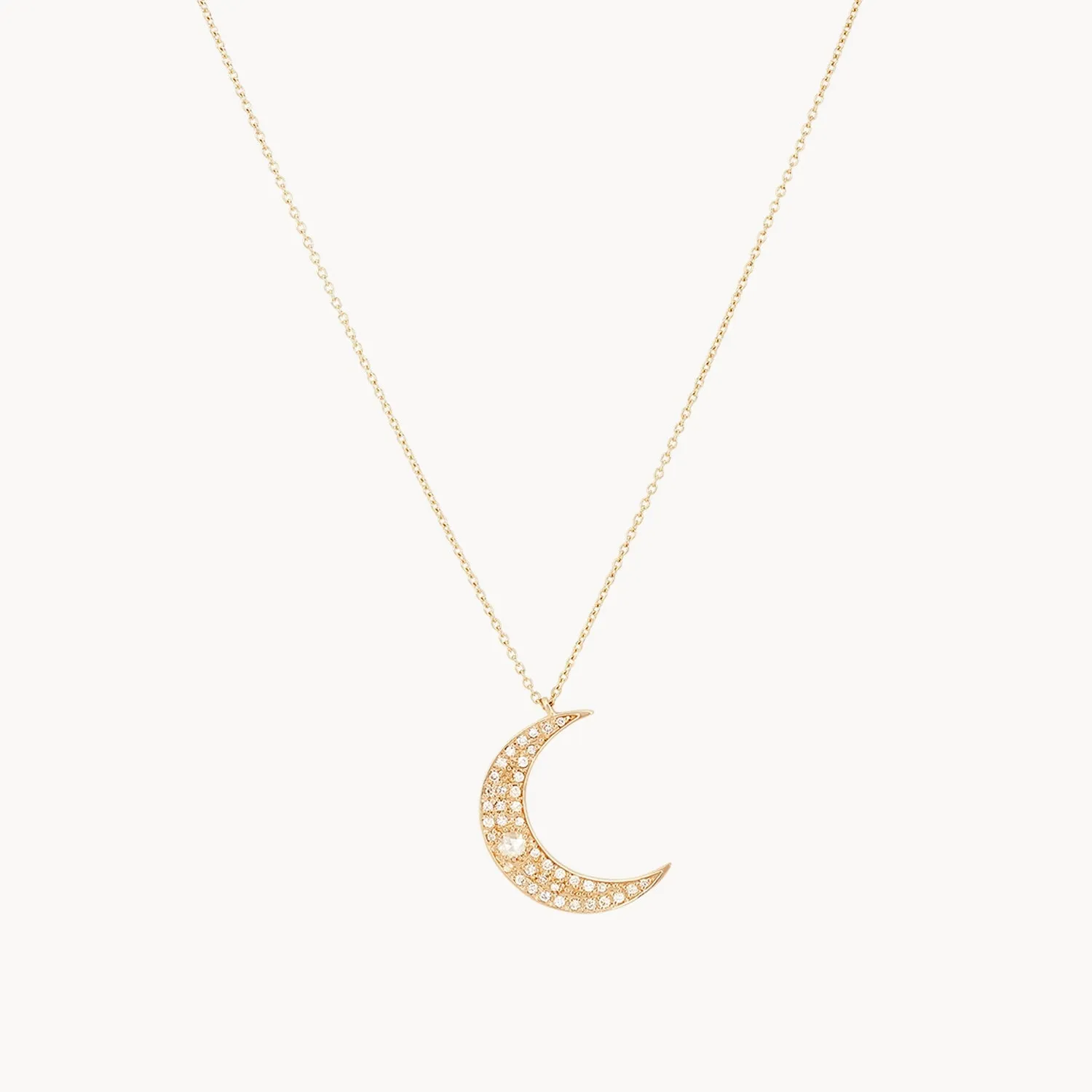 Moonlight crescent diamond necklace