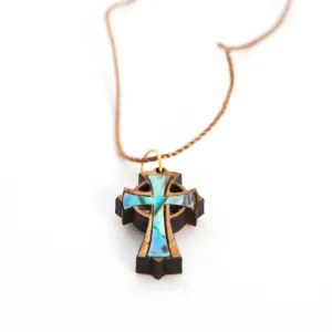 Mother of Pearl Cross Necklace (Celtic Style)