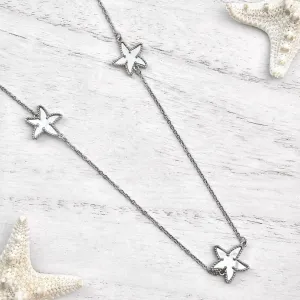 Mother of Pearl Trio Starfish Necklace