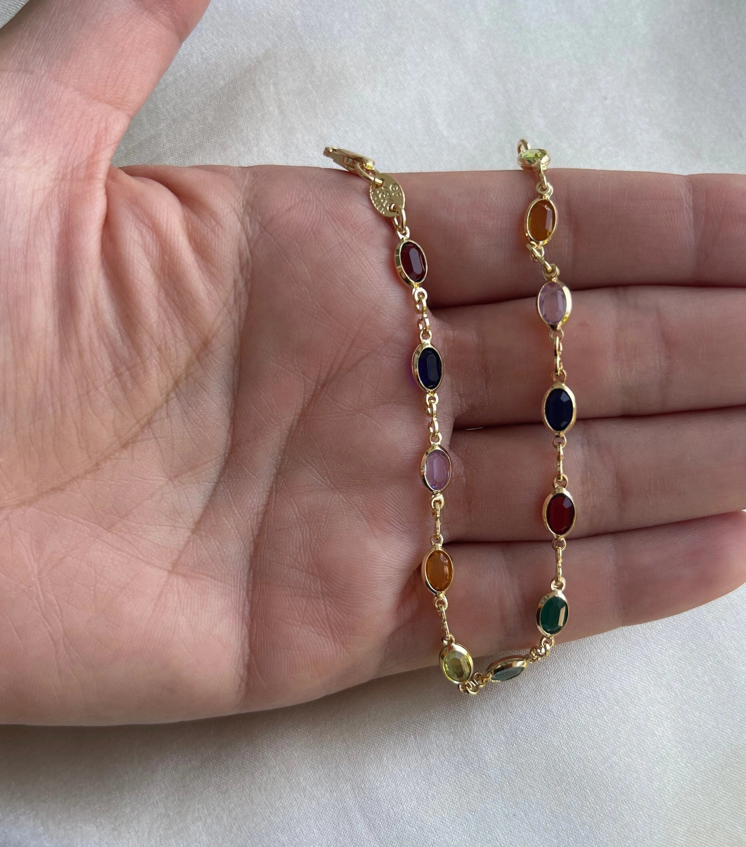 Multi-color 18 k Gold Filled Anklet, dainty anklet, gold anklet, gold plated ankleT, simple anklet, beads anklet gemstone anklet, color