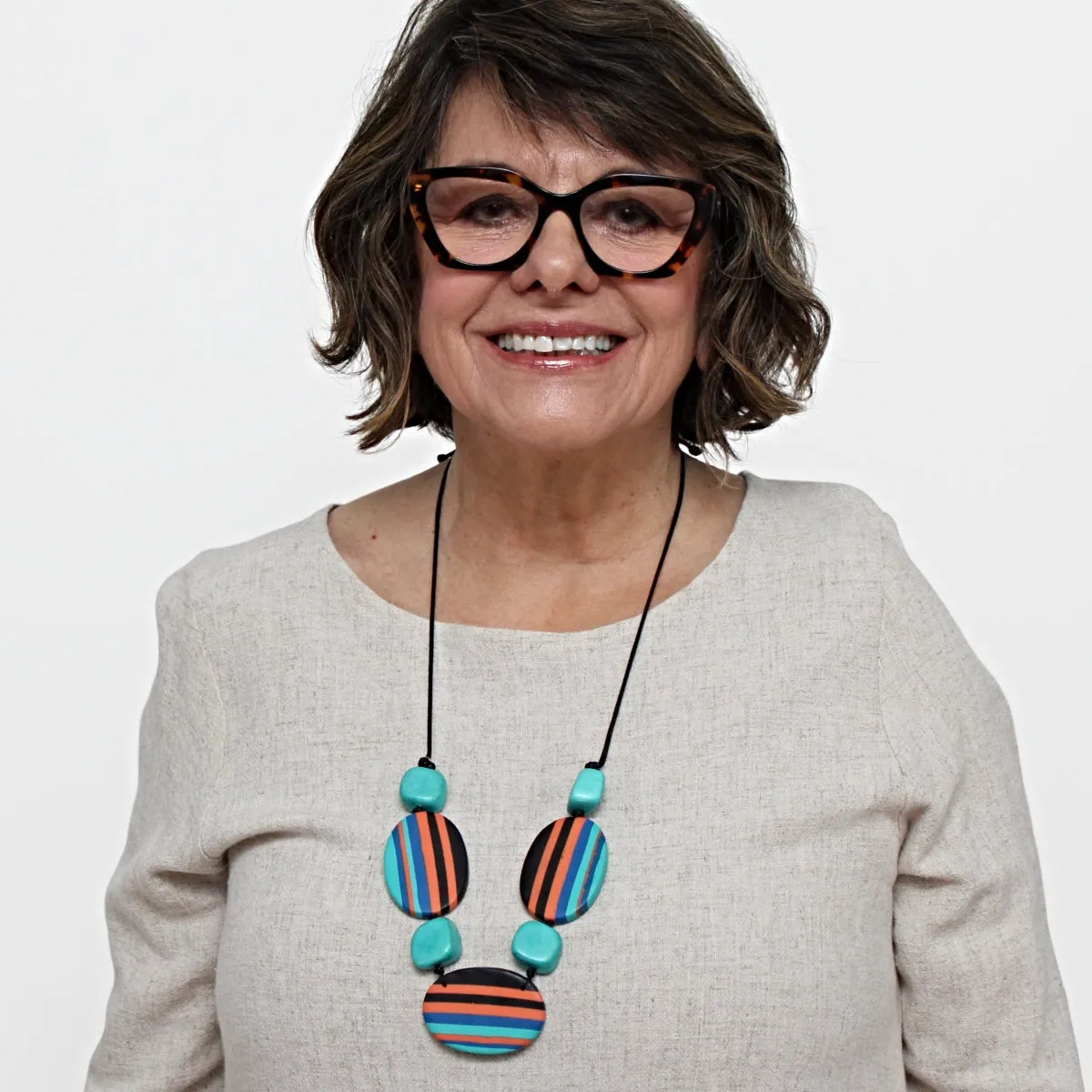 Multi Color Oval Darcy Necklace