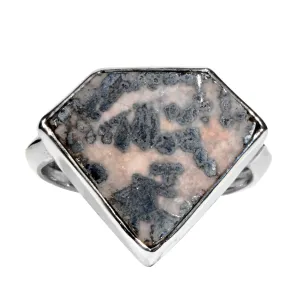 Native Silver in Quartz 21.32 carat Cabochon Handcrafted Sterling Silver Ring