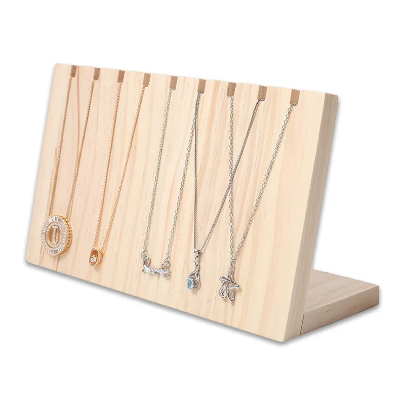 Natural Wood Necklace/Bracelet Jewelry Self-Standing Display