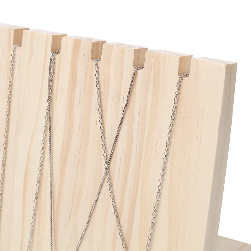 Natural Wood Necklace/Bracelet Jewelry Self-Standing Display