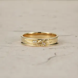 Nature-Inspired Men's Band with Moissanite - Bennett