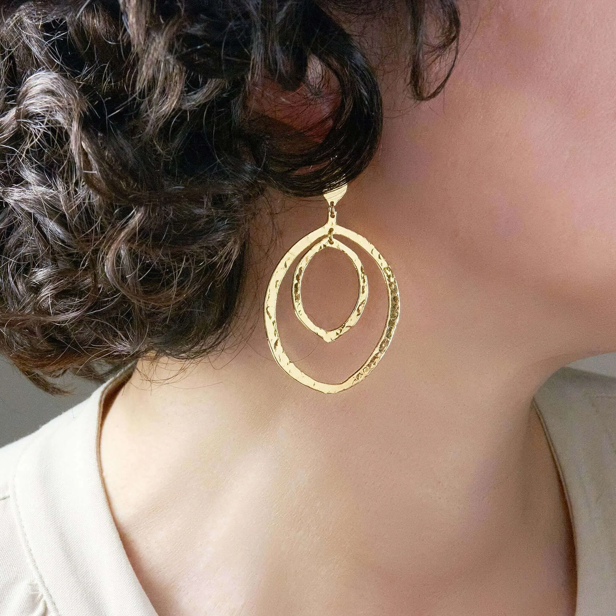 NENA HAMMERED DANGLE EARRINGS
