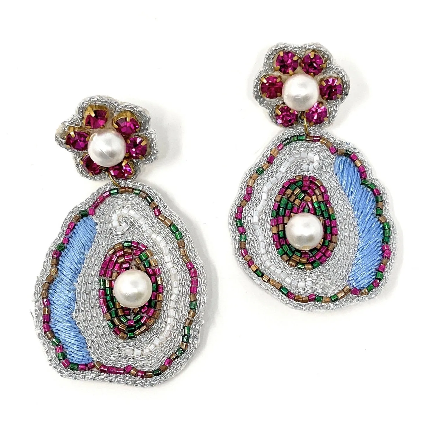 NOLA Oyster Bead Jeweled Earrings