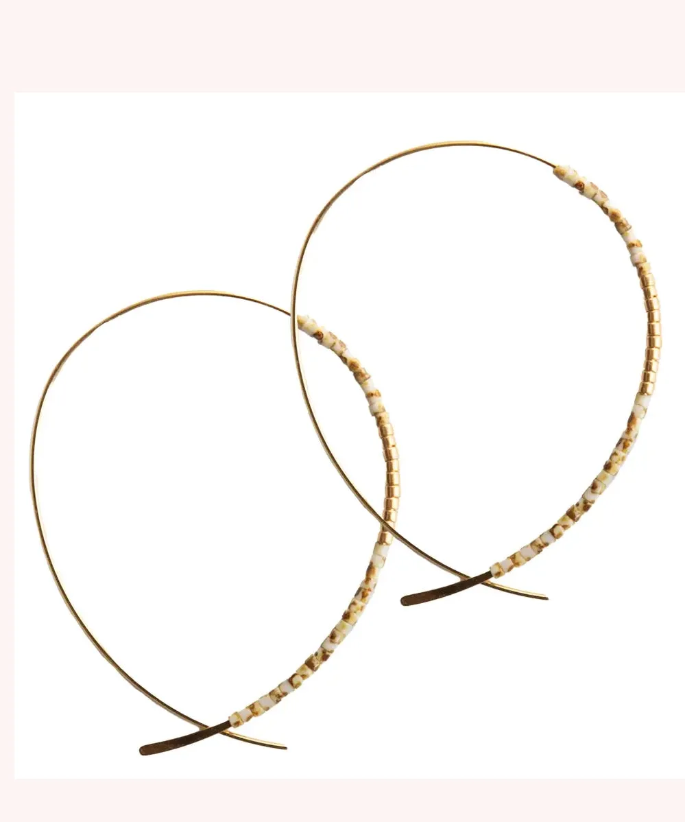 Norah Earrings - Taupe/Gold