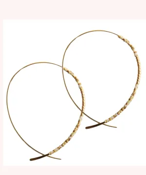 Norah Earrings - Taupe/Gold