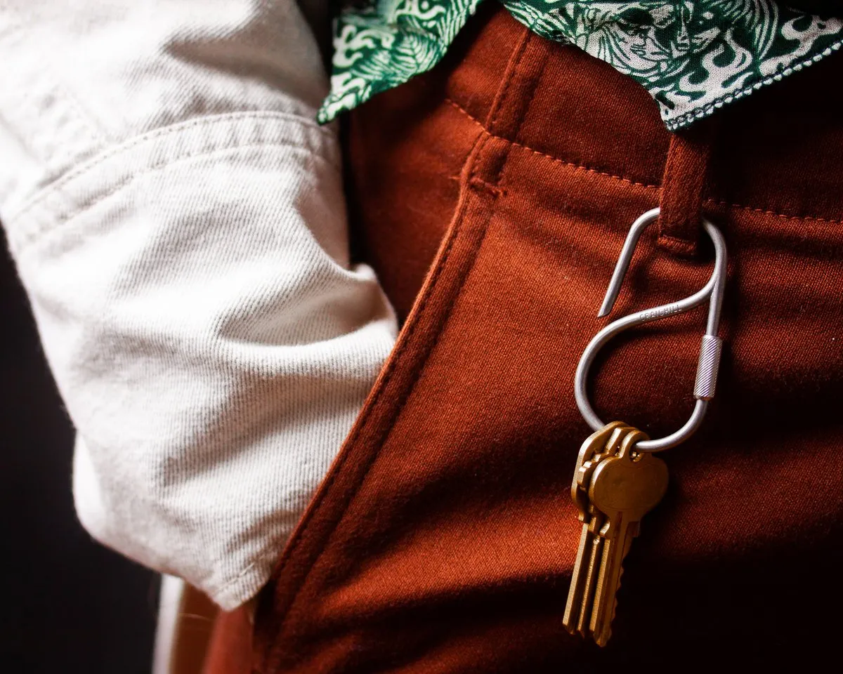 Offset Keyring - Stainless Steel