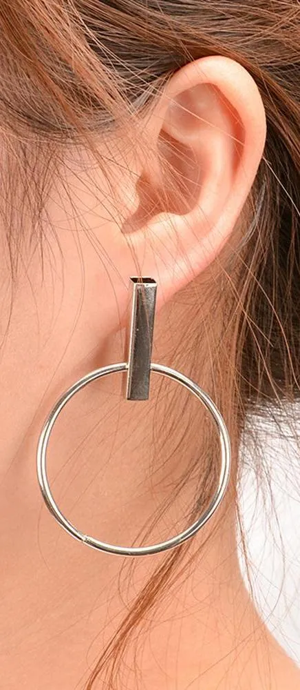 Olivena Modern Abstract Geometric Circle Hoop Earrings