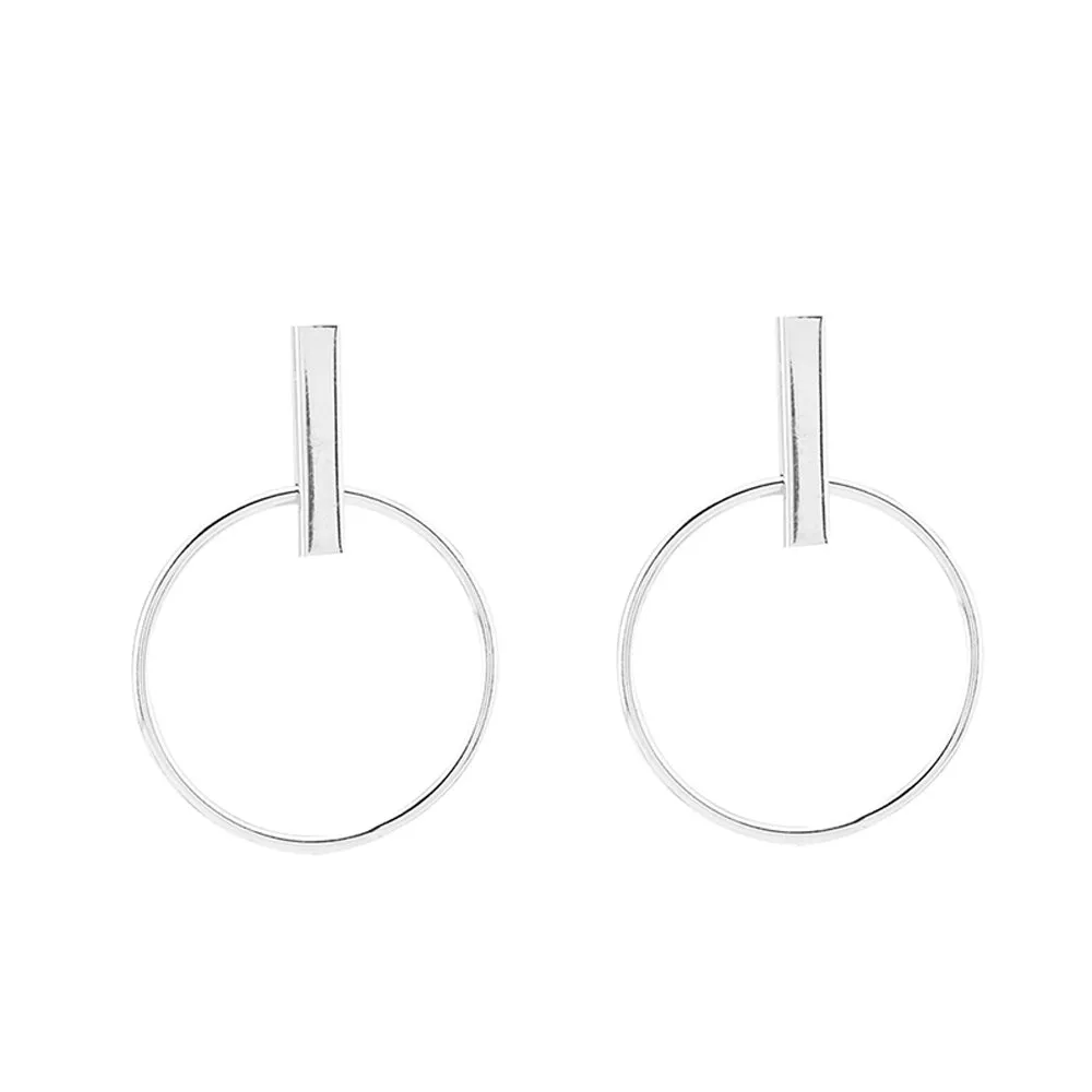Olivena Modern Abstract Geometric Circle Hoop Earrings