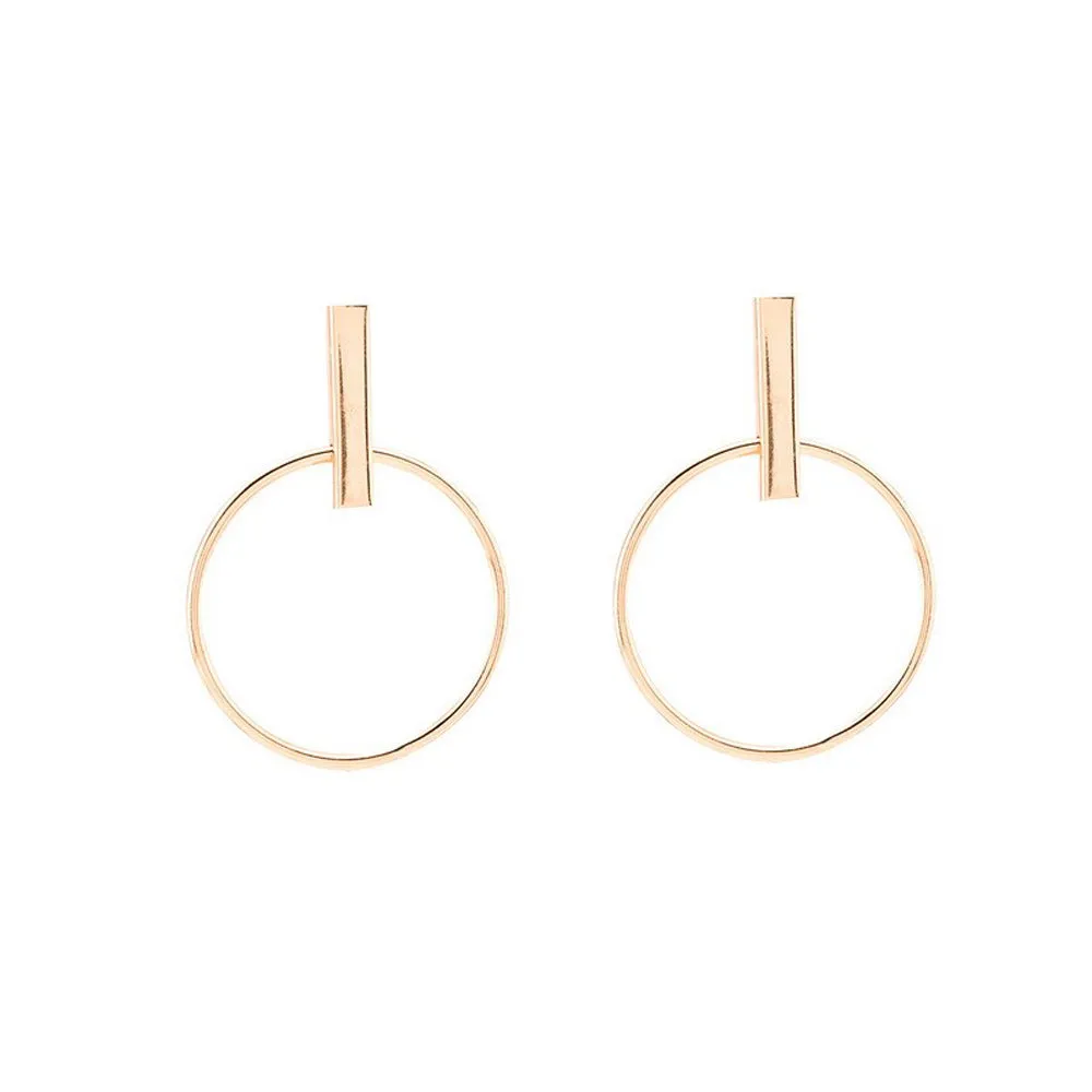 Olivena Modern Abstract Geometric Circle Hoop Earrings