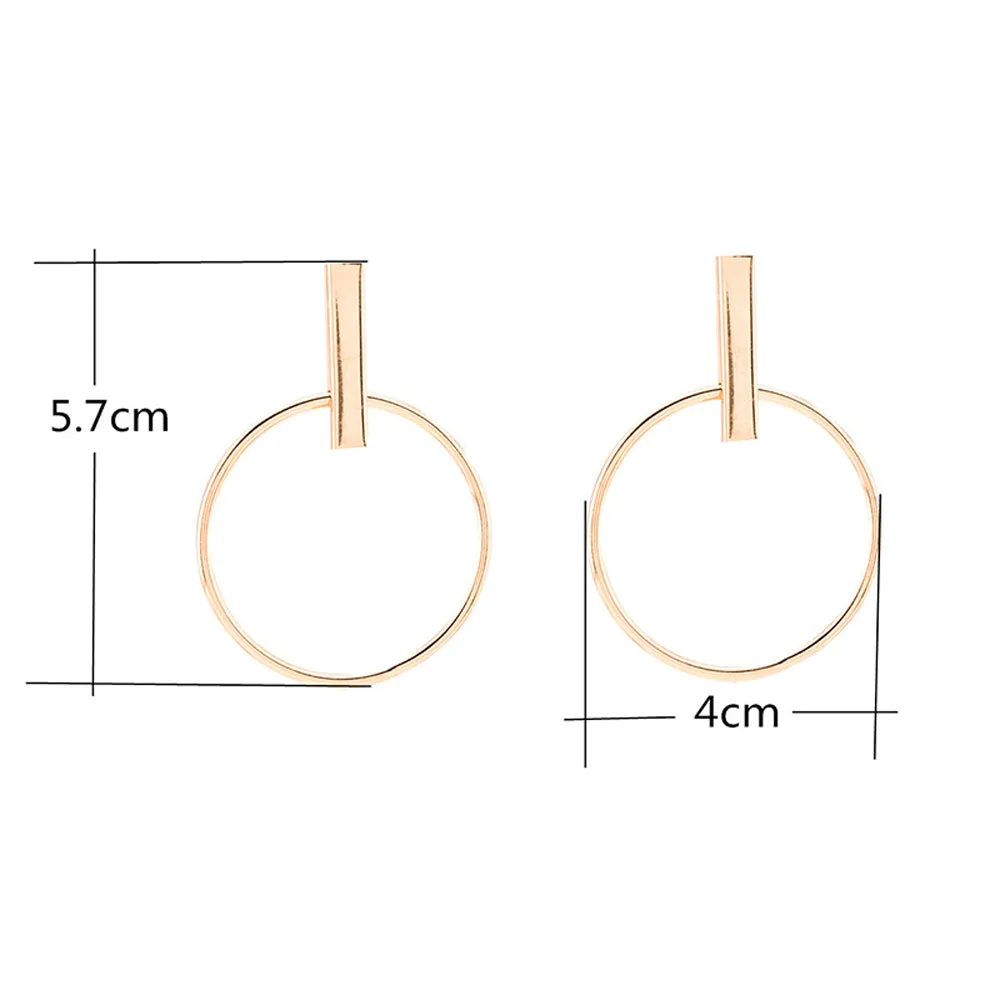 Olivena Modern Abstract Geometric Circle Hoop Earrings
