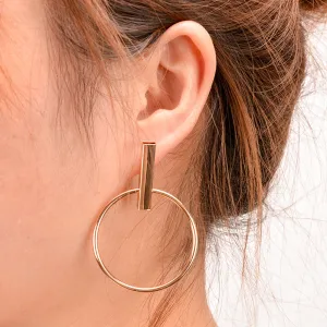 Olivena Modern Abstract Geometric Circle Hoop Earrings