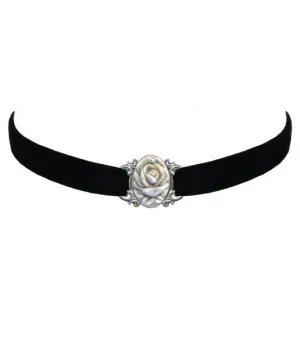 Oval Rose Choker Necklace - Ivory