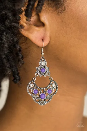 Paparazzi Earring ~ Garden State Glow - Purple
