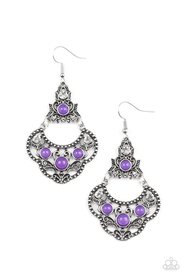 Paparazzi Earring ~ Garden State Glow - Purple