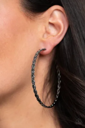 Paparazzi Earring ~ Infinite Twist - Black