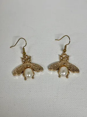 Pearl Bee Dangle Earrings