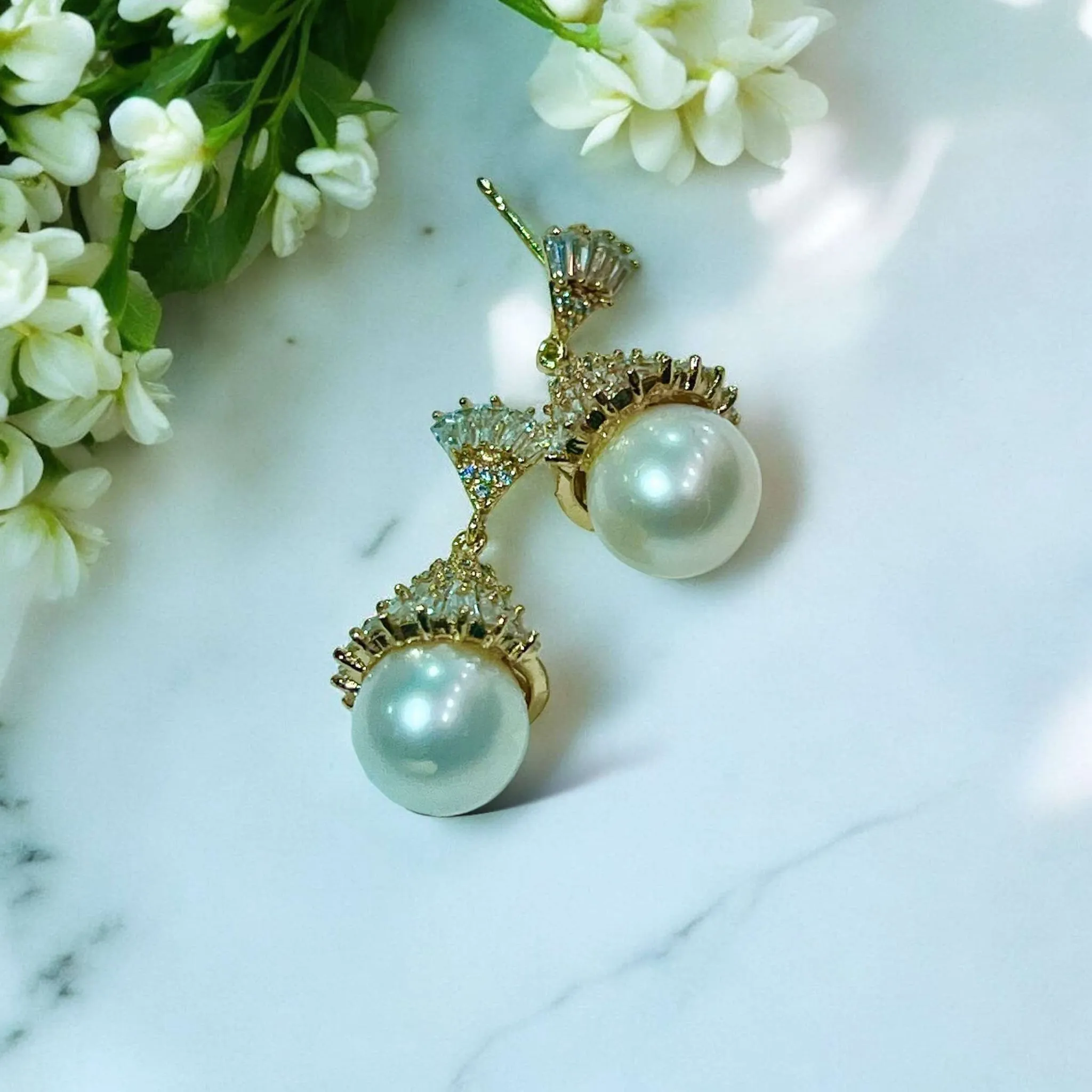 Pearl Serenity Drop Earrings