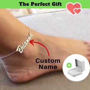 Personalized Name Anklet - 18K Gold Plated Custom Name Anklet for Her