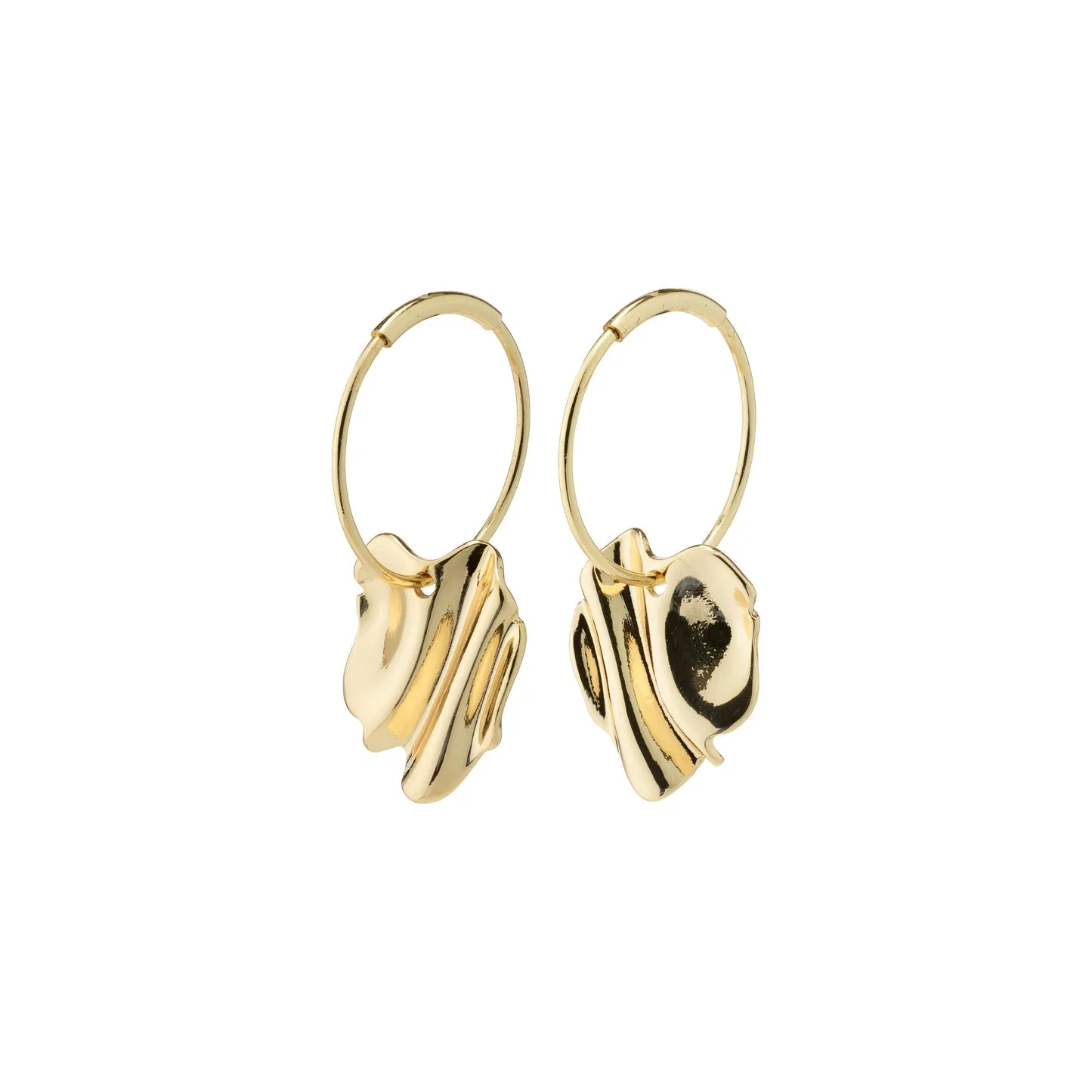 Pilgrim EM Gold Plated Wavy Hoop Earrings