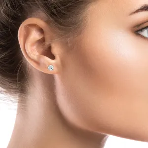 Platinum 3-prong Round Brilliant Diamond Stud Earrings (1.06 Ct. T.w., Vs1-vs2 Clarity, H-i Color)