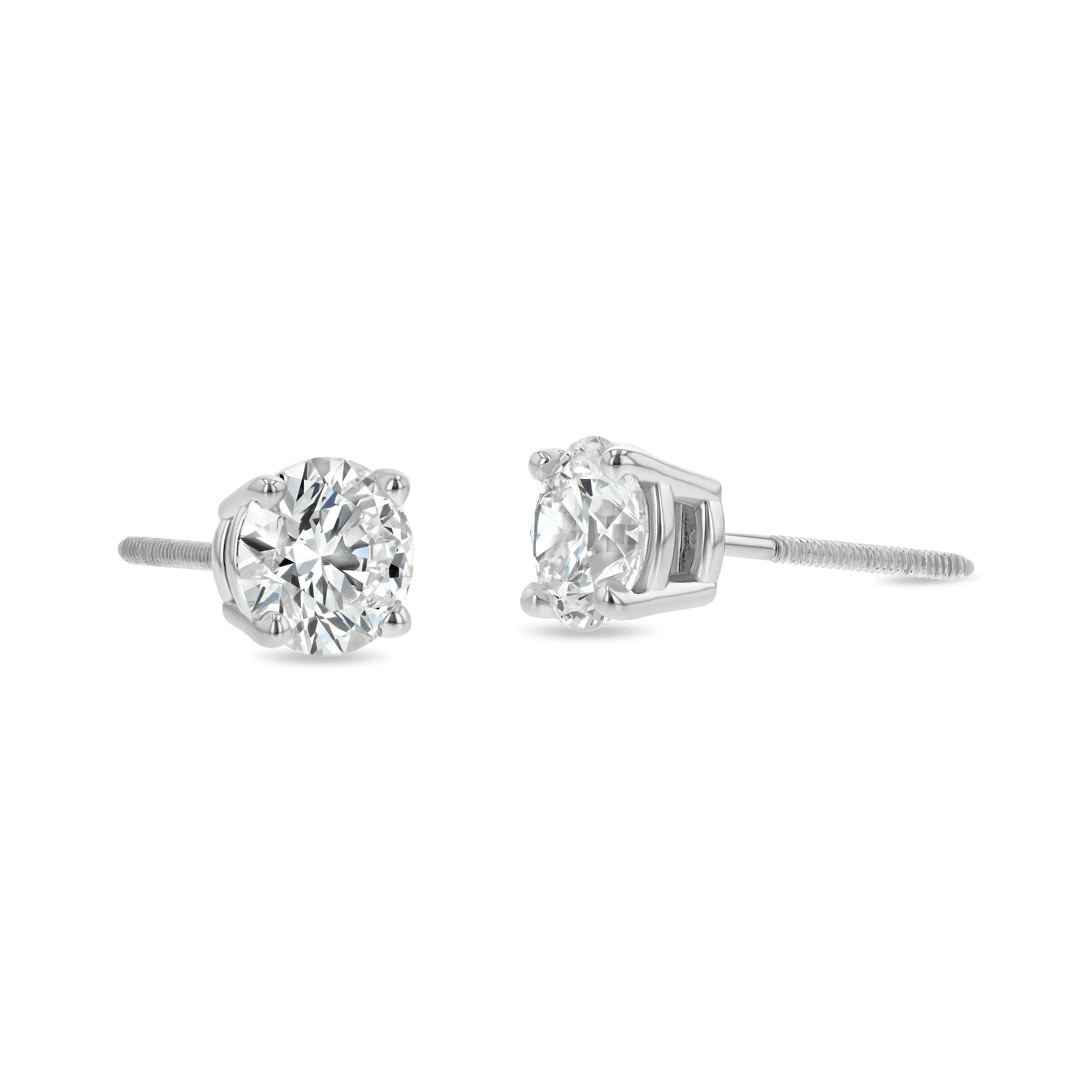 Platinum 4-prong Round Brilliant Diamond Stud Earrings (0.32 Ct. T.w., Vs1-vs2 Clarity, F-g Color)