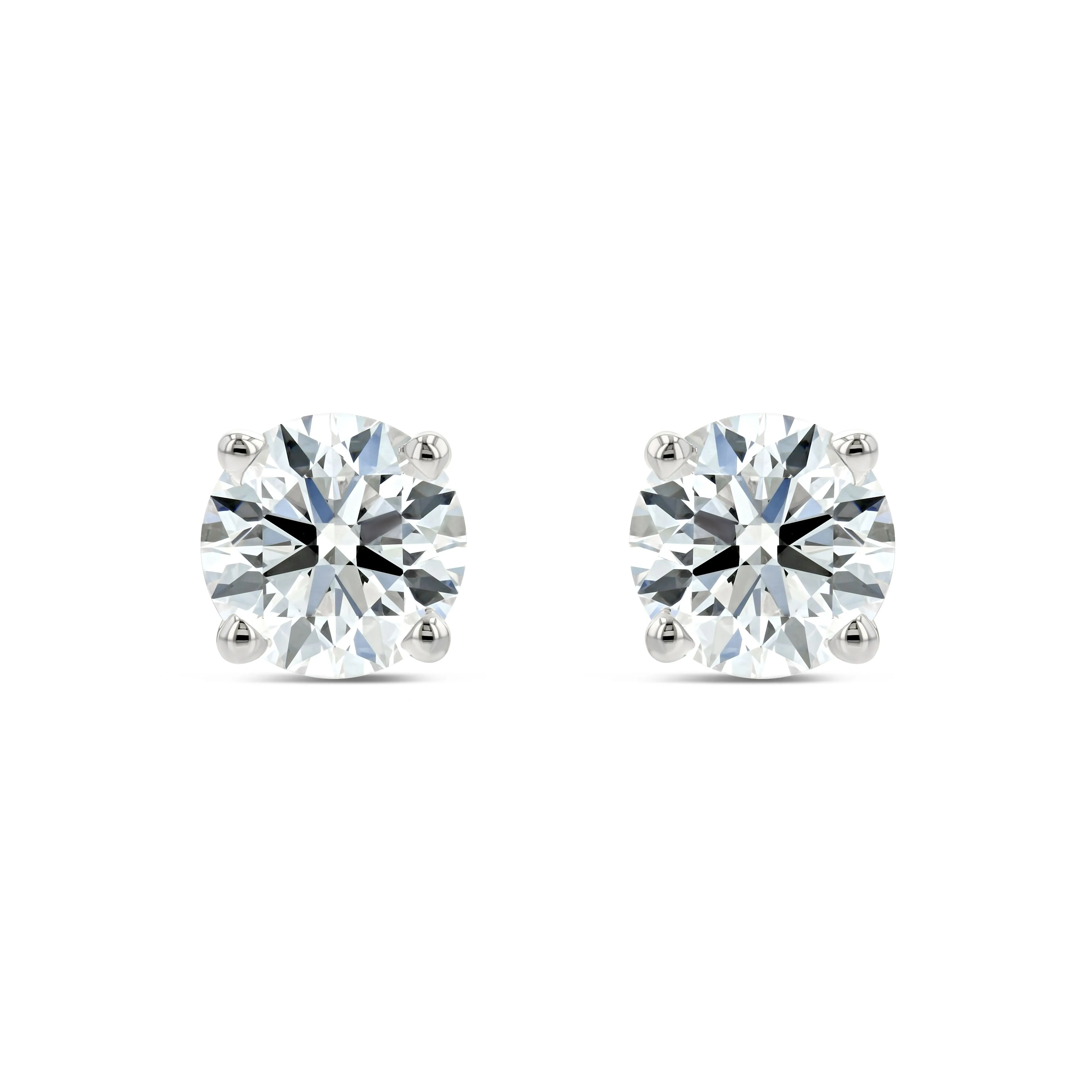 Platinum 4-prong Round Brilliant Diamond Stud Earrings (0.75 Ct. T.w., Vs1-vs2 Clarity, F-g Color)