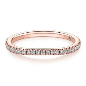 Premium Lab-Grown Diamond, 0.23 carat TW round brilliant curved wedding or eternity band in 18 carat rose gold