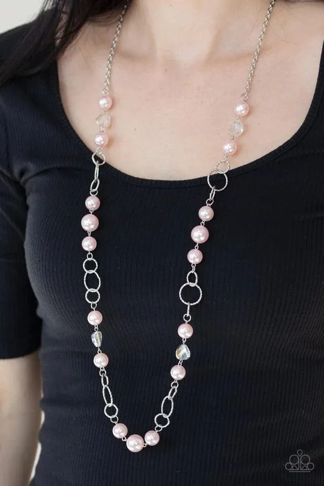 Prized Pearls - Pink Pearl Necklace-Paparazzi