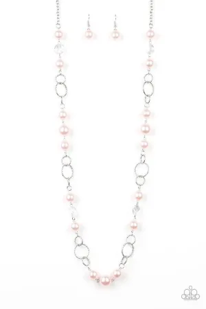 Prized Pearls - Pink Pearl Necklace-Paparazzi