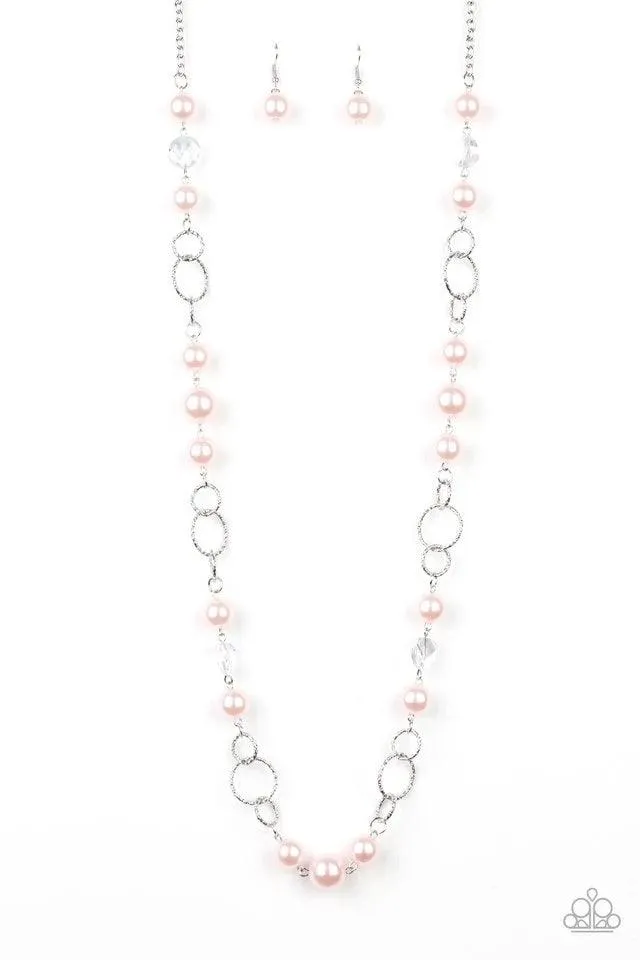 Prized Pearls - Pink Pearl Necklace-Paparazzi