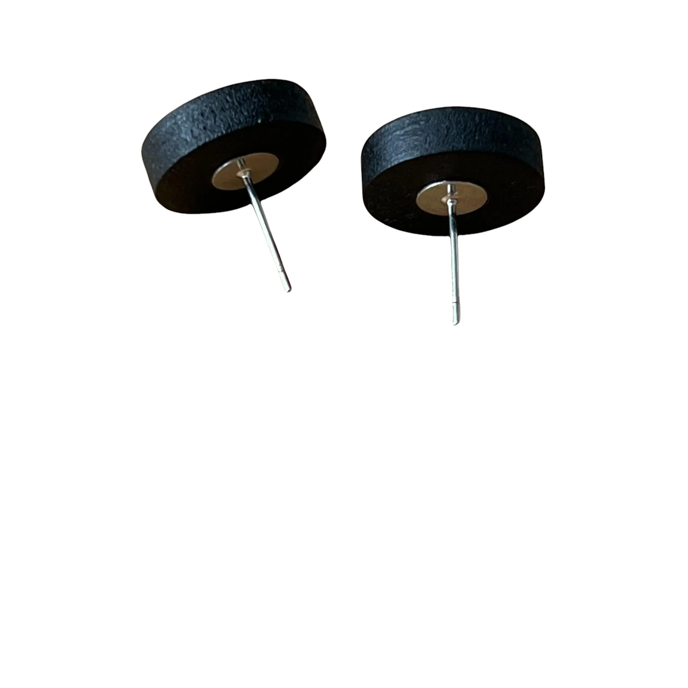 Purple Glass Black Wood Unisex Stud Earrings - Stylish & Versatile Accessories