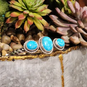 " Danielle " 3 Stone Turquoise Twisted Wire Cuff