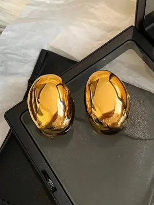 "ROUND" DROP EARRINGS - GOLD