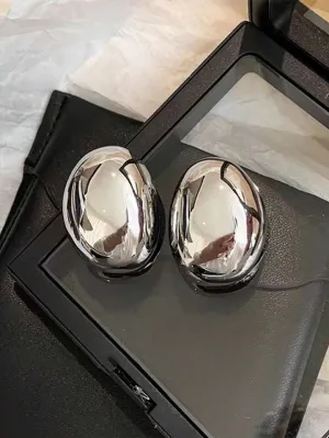 "ROUND" DROP EARRINGS - SILVER