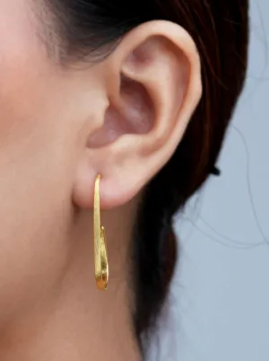 Rectangle C Hoop Earrings (Pure Silver)