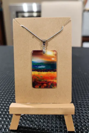 Rectangular Pendant- Irish landscape shell
