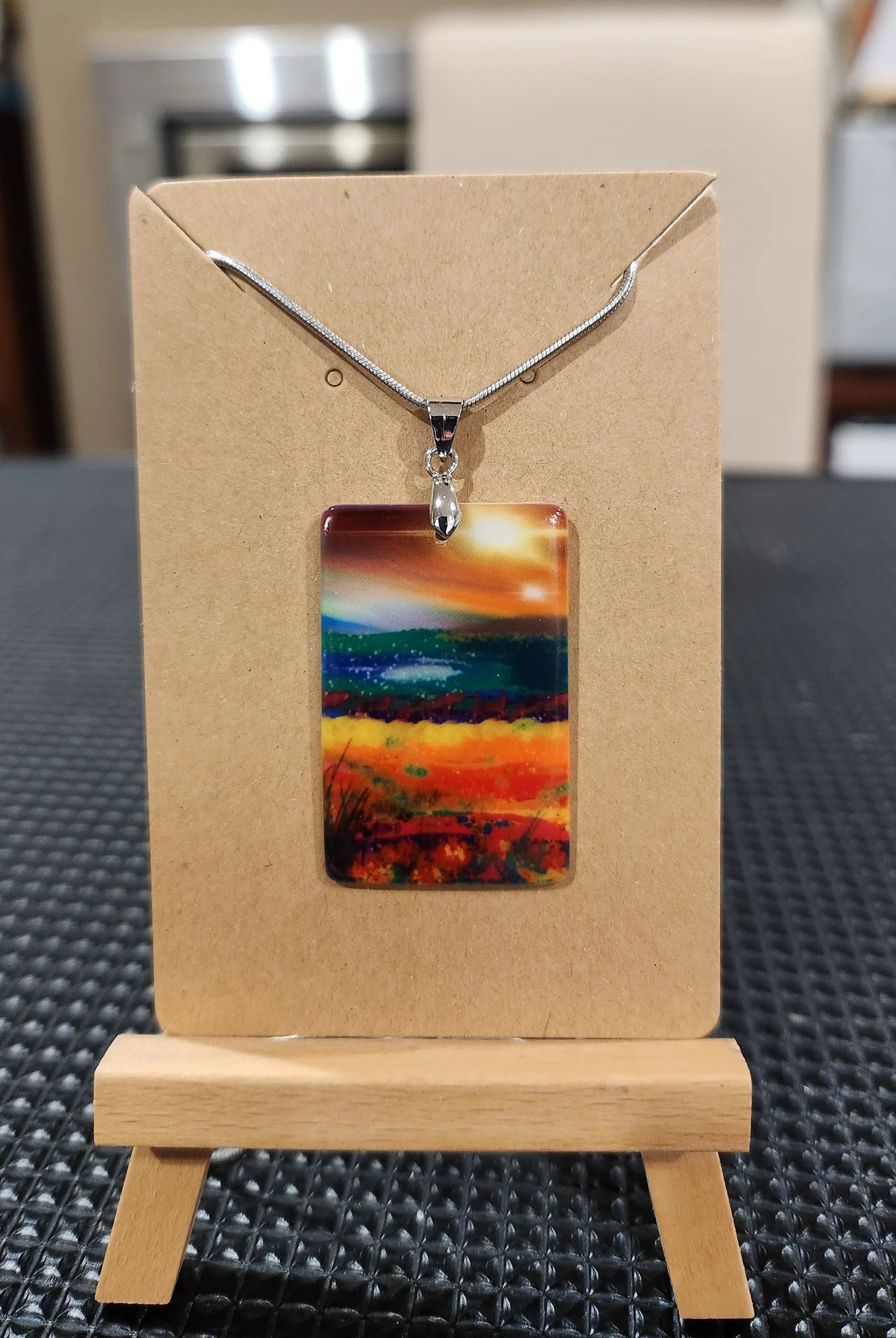 Rectangular Pendant- Irish landscape shell
