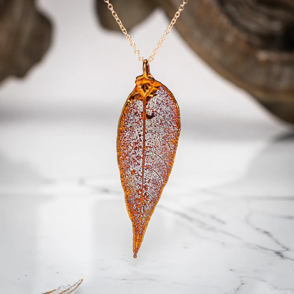 Red Gum Eucalyptus Leaf - Copper Pendant