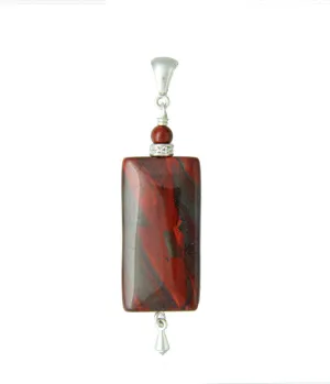 Red Jasper Rectangle Pendant - root chakra pendant