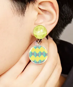 Retro Modern Round Clip Earrings
