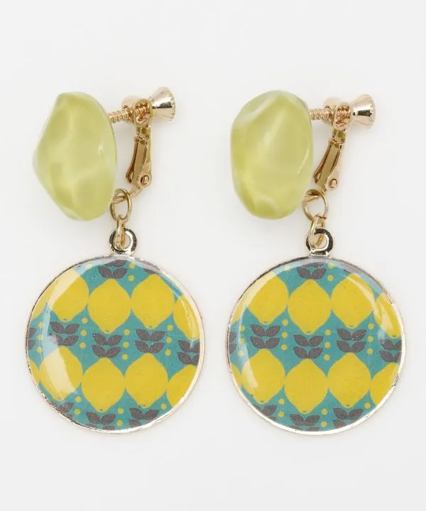 Retro Modern Round Clip Earrings