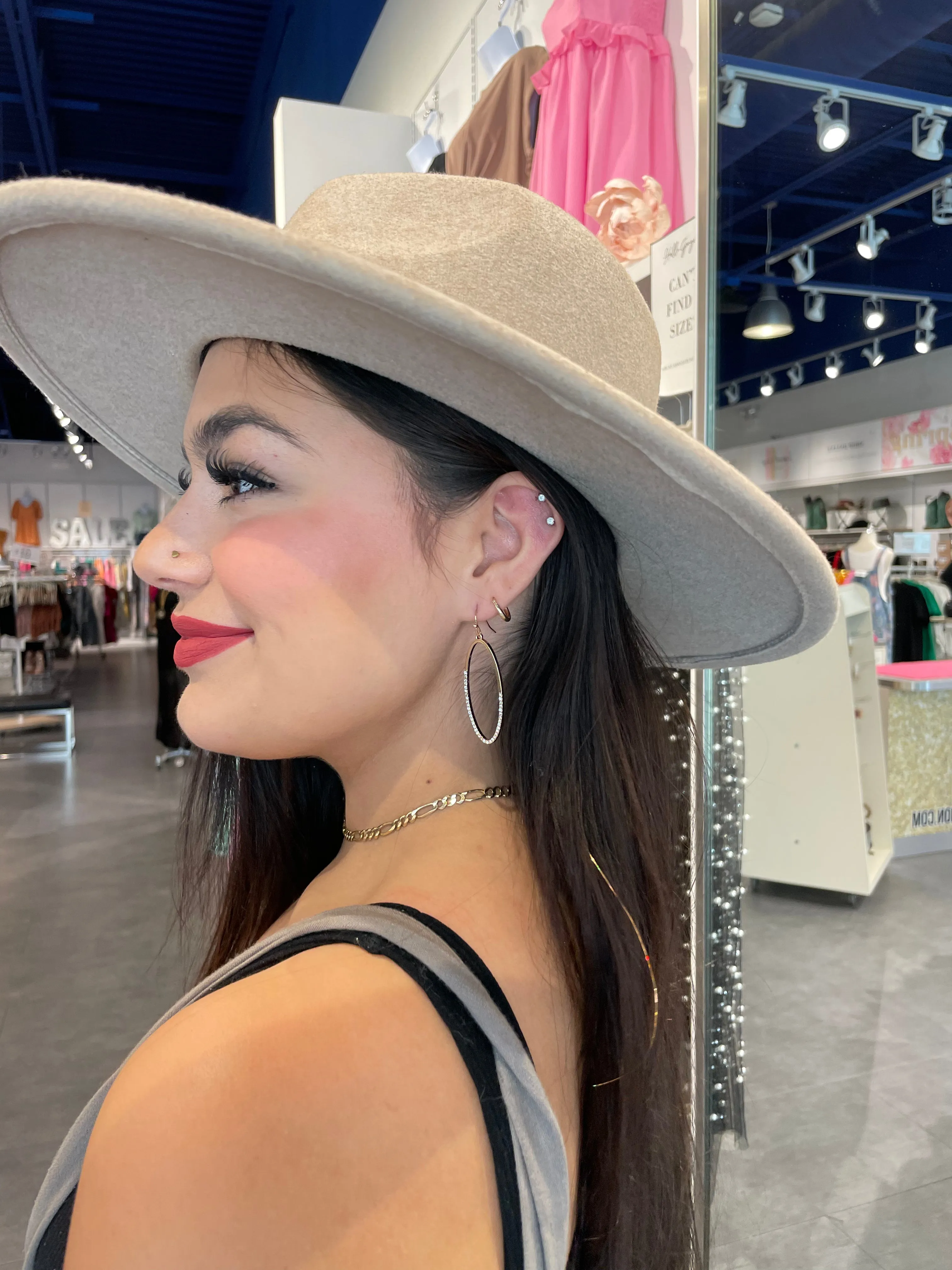 Rhinestone Oval Earrings