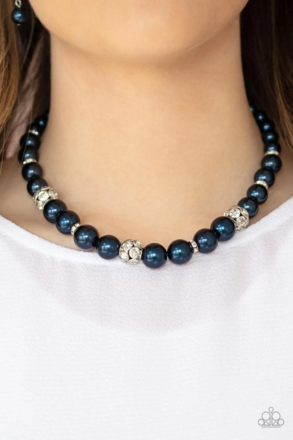 Rich Girl Refinement - Blue Pearl Necklace-Paparazzi
